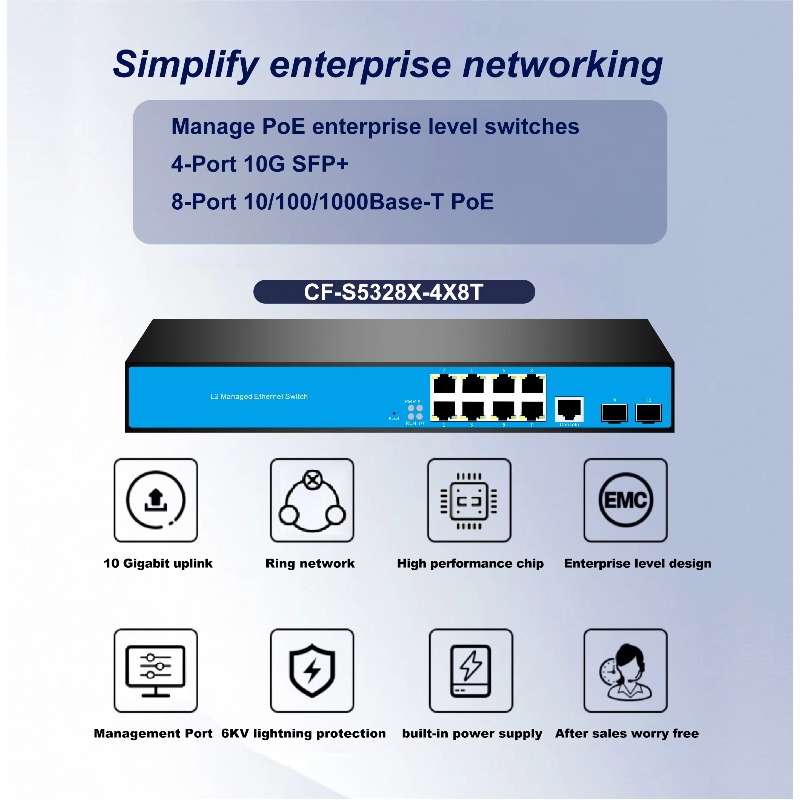 12-Port 8/PoE 4/10G SFP L3 Man - Sfp+ 10G Managed Switch 8 Port 评论和价格
