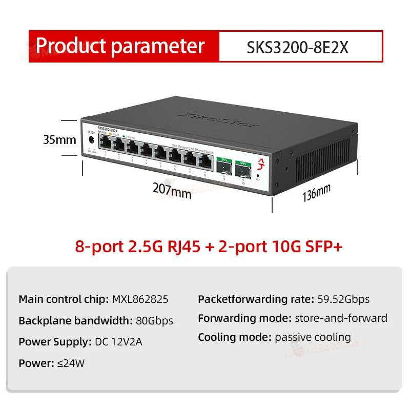 Xikestor SKS1200 Switch Simple - Sfp+ 10G Managed Switch 8 Port 评论和价格